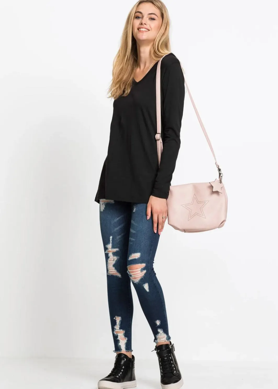 Discount Longshirt mit Kapuze Damen Shirts & Tops