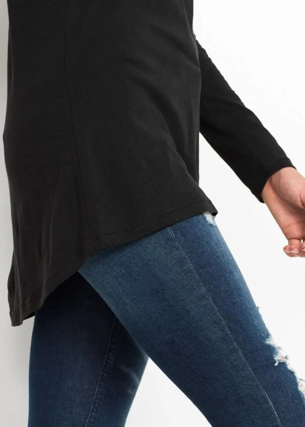 Discount Longshirt mit Kapuze Damen Shirts & Tops