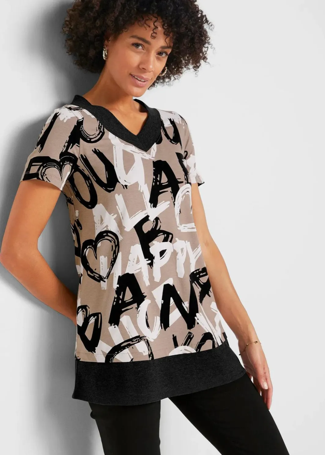 Sale Long-Shirt mit Kurzarm Damen Shirts & Tops