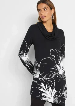 Damen bonprix Shirts & Tops|Longshirt mit Rollkragen