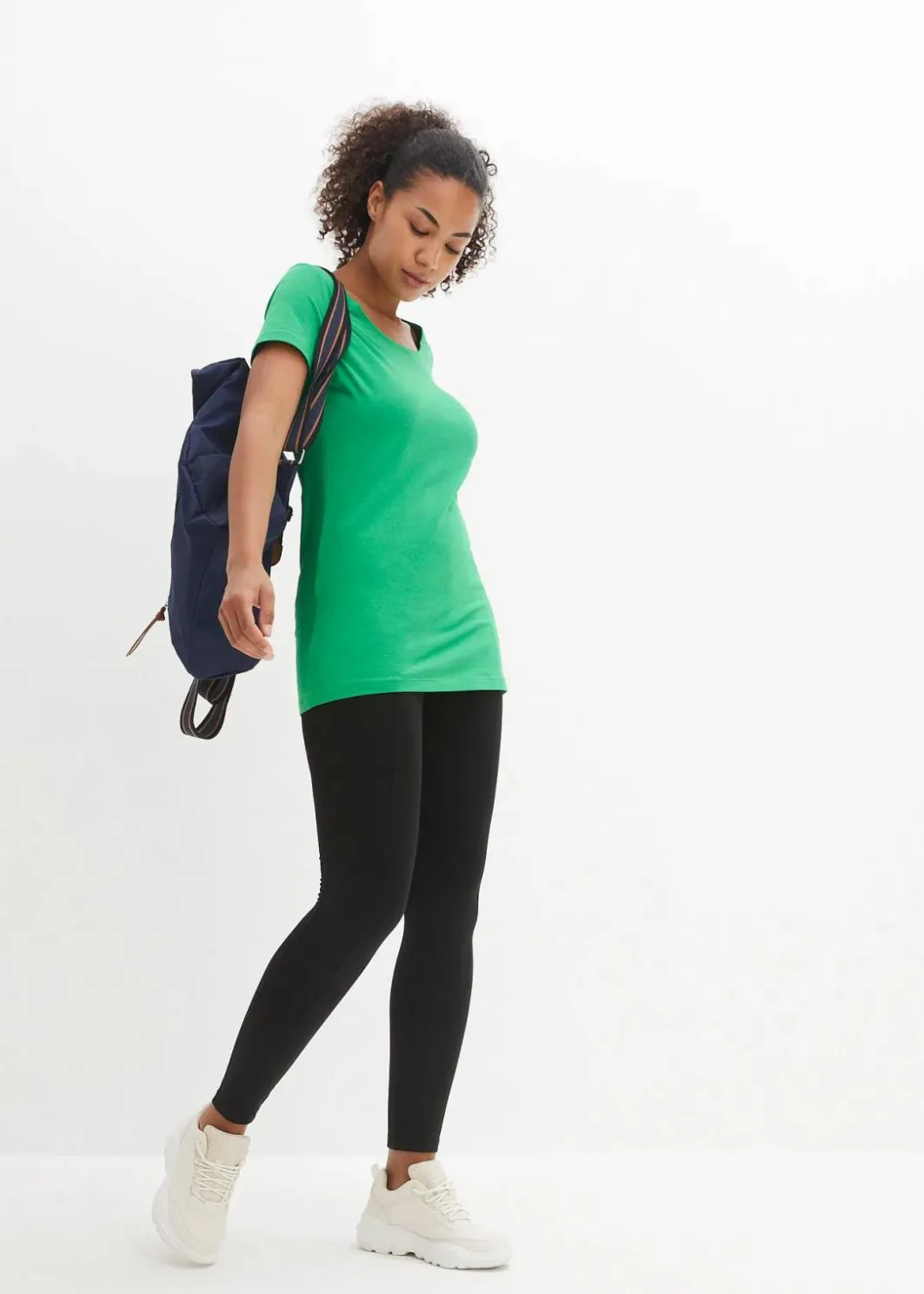 Damen bonprix Shirts & Tops|Longshirt mit Schriftzug (2er Pack)