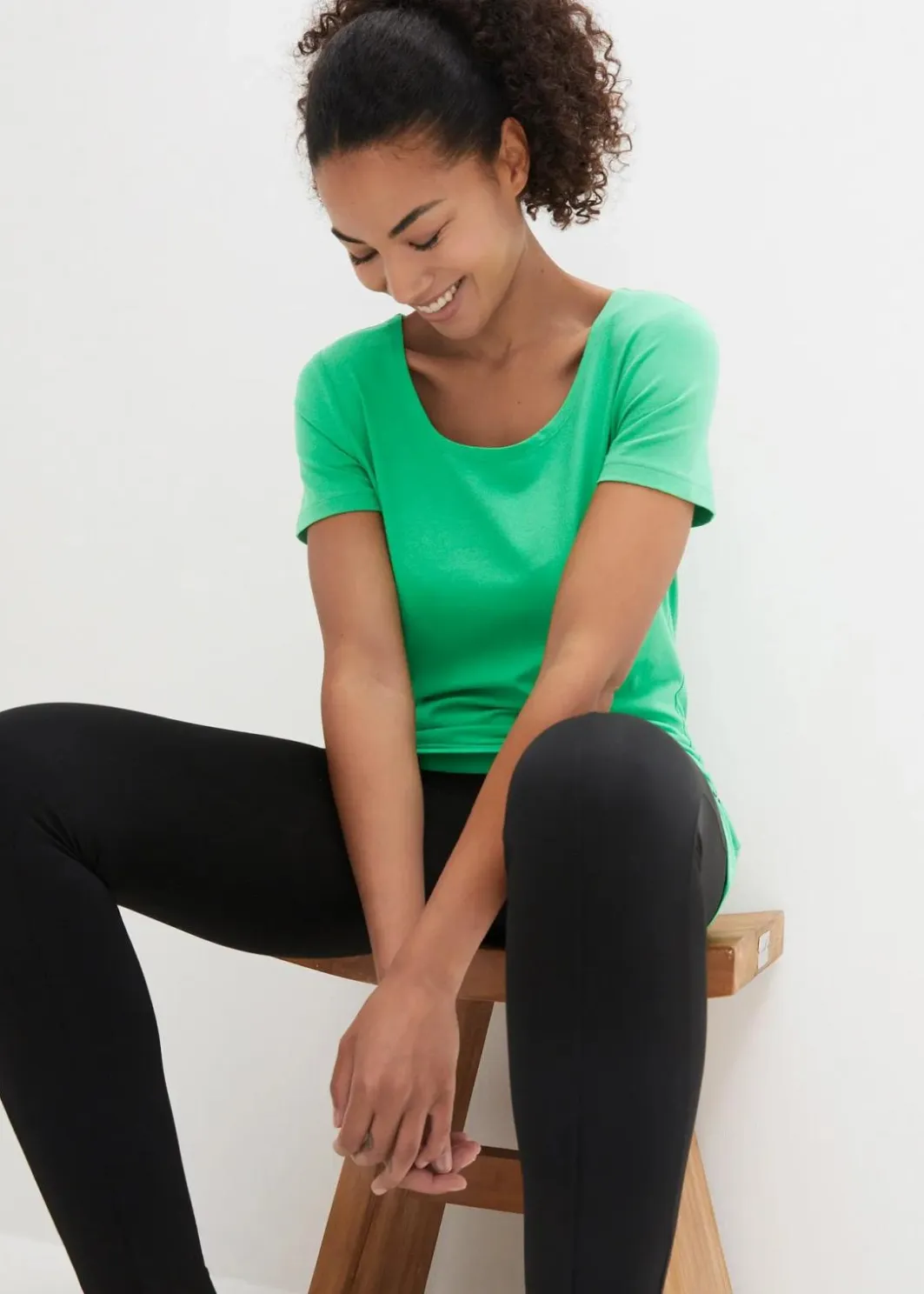 Damen bonprix Shirts & Tops|Longshirt mit Schriftzug (2er Pack)
