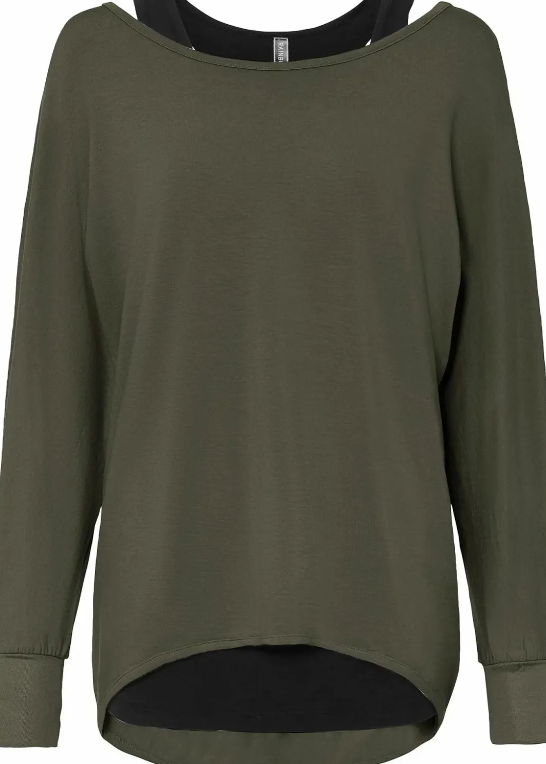 Damen bonprix Shirts & Tops|Nachhaltigere Materialien|Longshirt mit Top aus Viskose-Mix