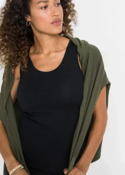 Damen bonprix Shirts & Tops|Nachhaltigere Materialien|Longshirt mit Top aus Viskose-Mix