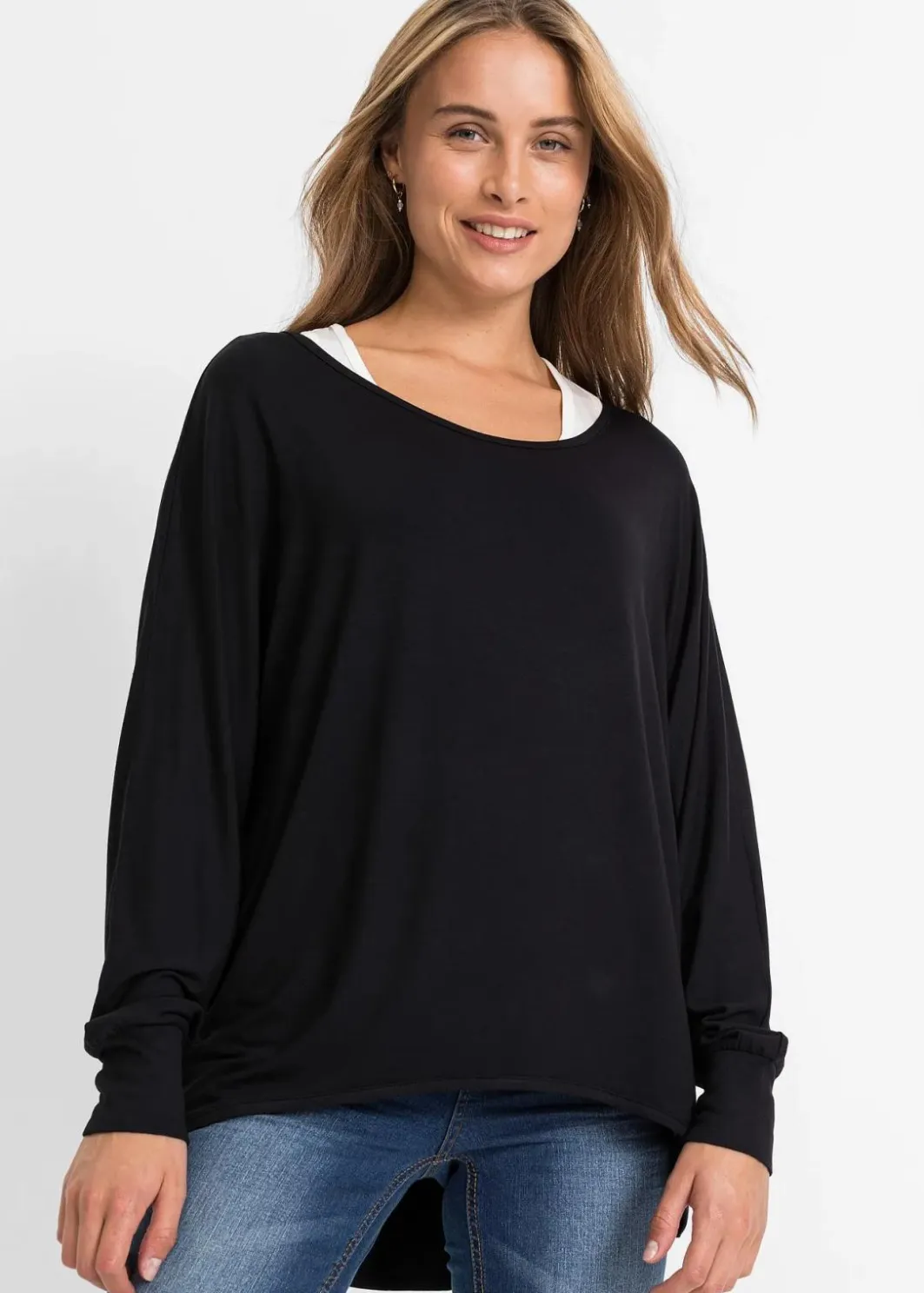 Best Longshirt mit Top aus Viskose-Mix Damen Nachhaltigere Materialien|Shirts & Tops
