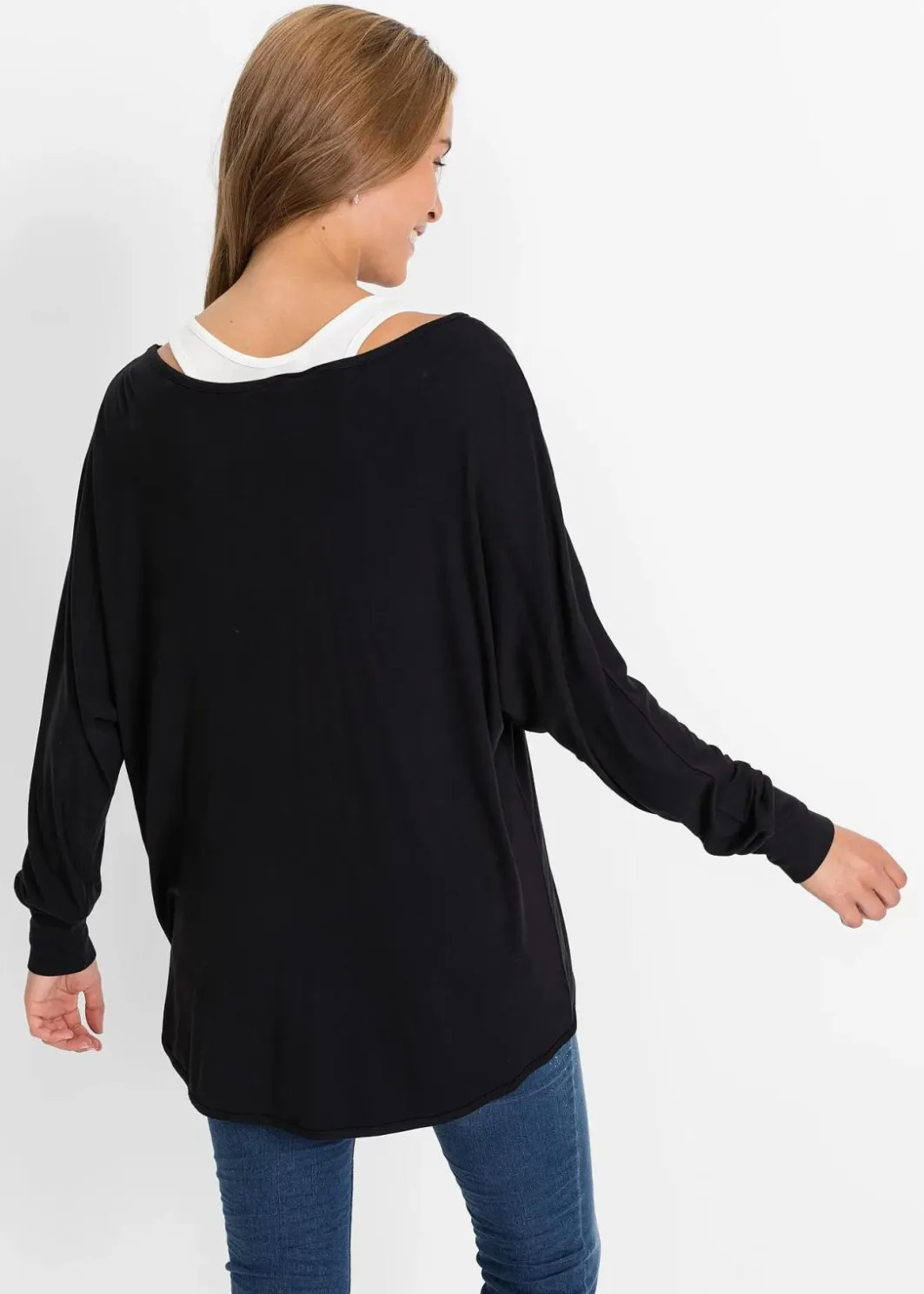 Best Longshirt mit Top aus Viskose-Mix Damen Nachhaltigere Materialien|Shirts & Tops