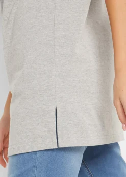 Damen bonprix Basics|Bekleidung·Röcke|Longshirt mit V-Ausschnitt (2er Pack)
