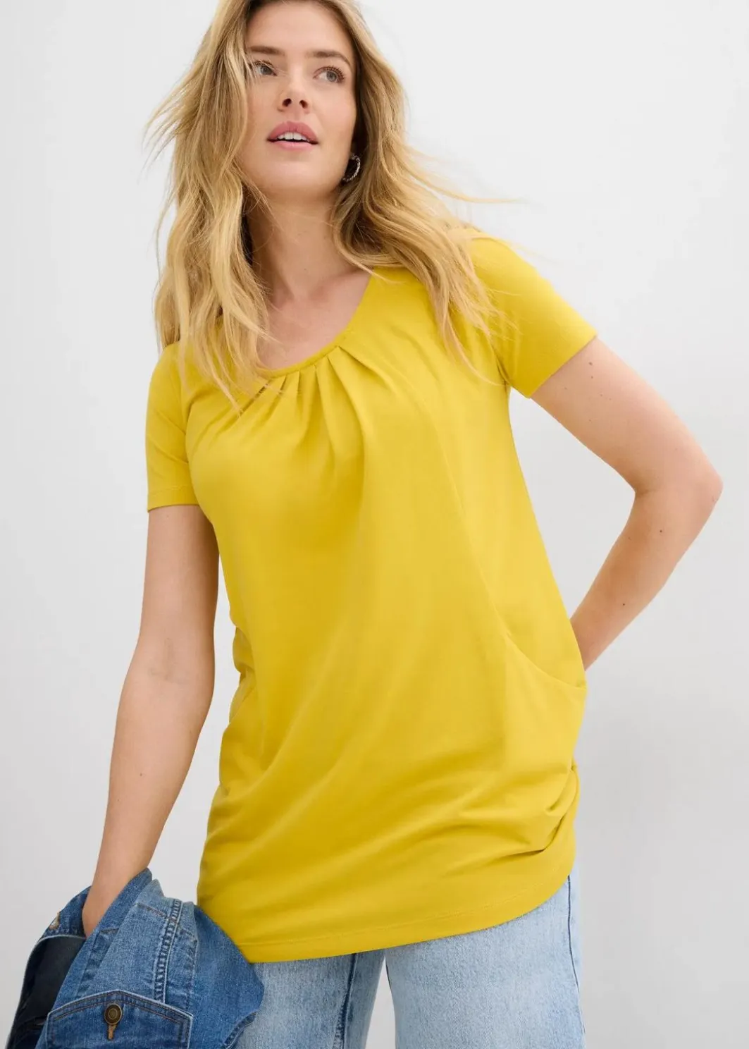 Damen bonprix Shirts & Tops|Longshirt mit Viskose