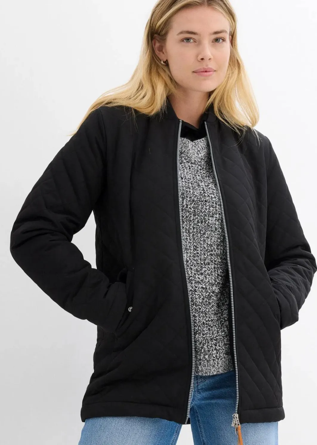 Outlet Long-Steppjacke Damen Bekleidung·Hosen|Jacken & Mäntel