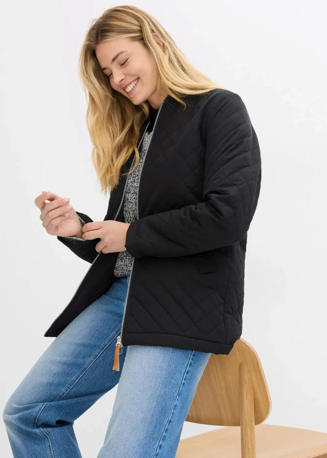 Outlet Long-Steppjacke Damen Bekleidung·Hosen|Jacken & Mäntel