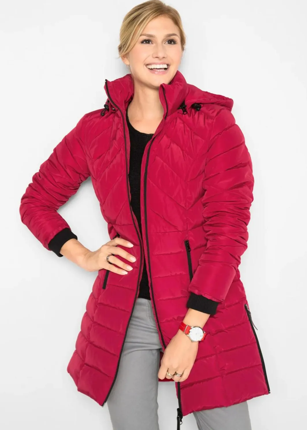 Sale Long-Steppjacke mit Wattierung Damen Jacken & Mäntel|Bekleidung·Hosen