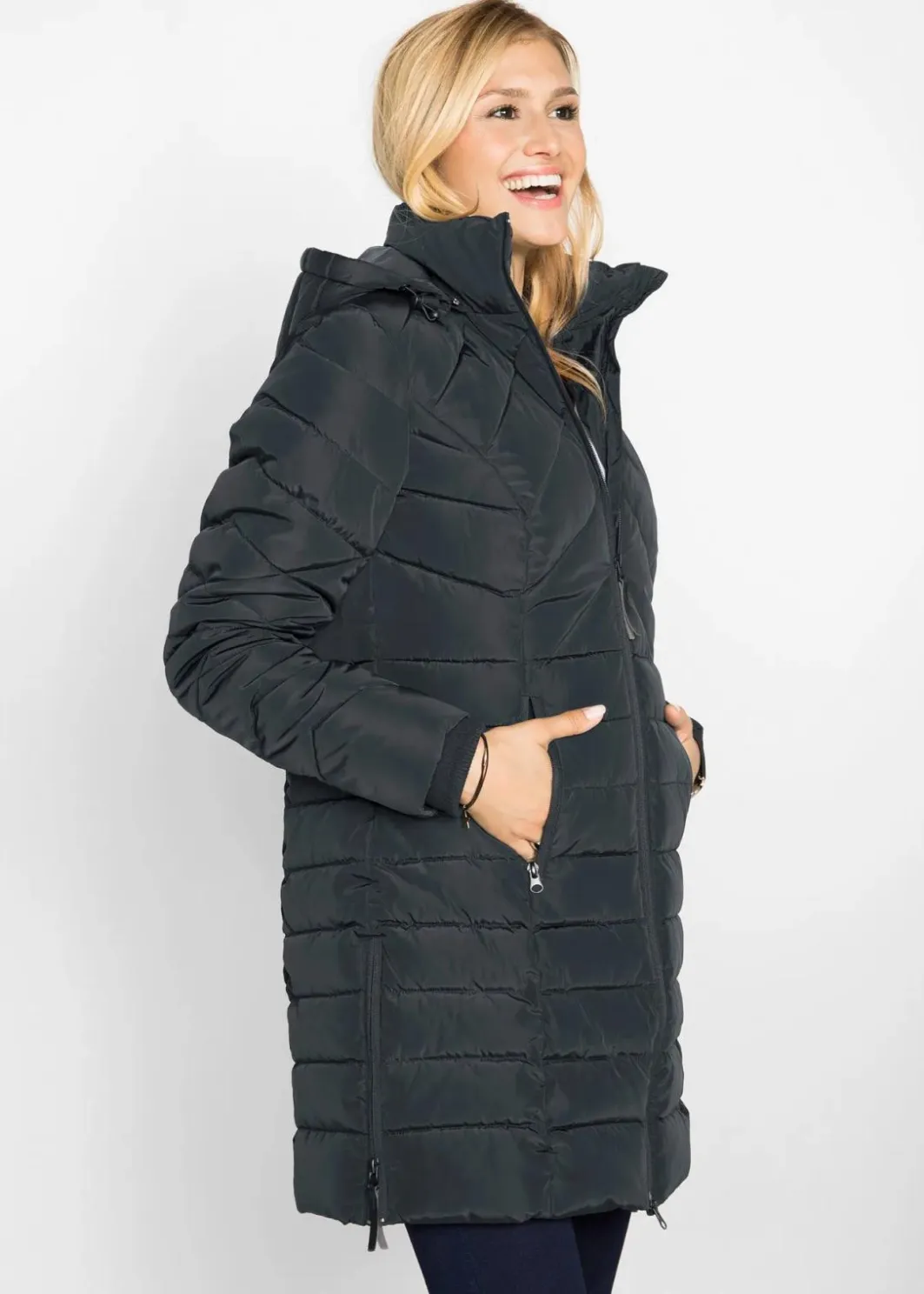 Damen bonprix Bekleidung·Hosen|Jacken & Mäntel|Long-Steppjacke mit Wattierung