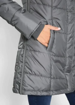 Outlet Long-Steppjacke, wattiert mit Kragen und Kapuze Damen Jacken & Mäntel|Bekleidung·Hosen