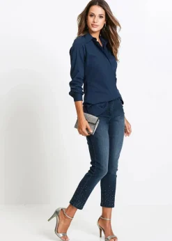 Damen bonprix Blusen & Tuniken|Bekleidung·Jacken & Mäntel|Long-Stretch-Bluse