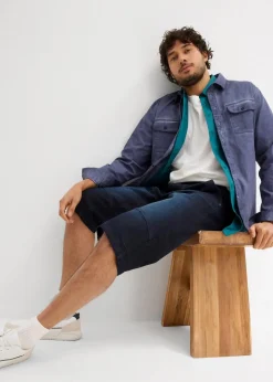 Online Long-Stretch-Jeans-Bermuda, Regular Fit Herren Große Größen|Shorts