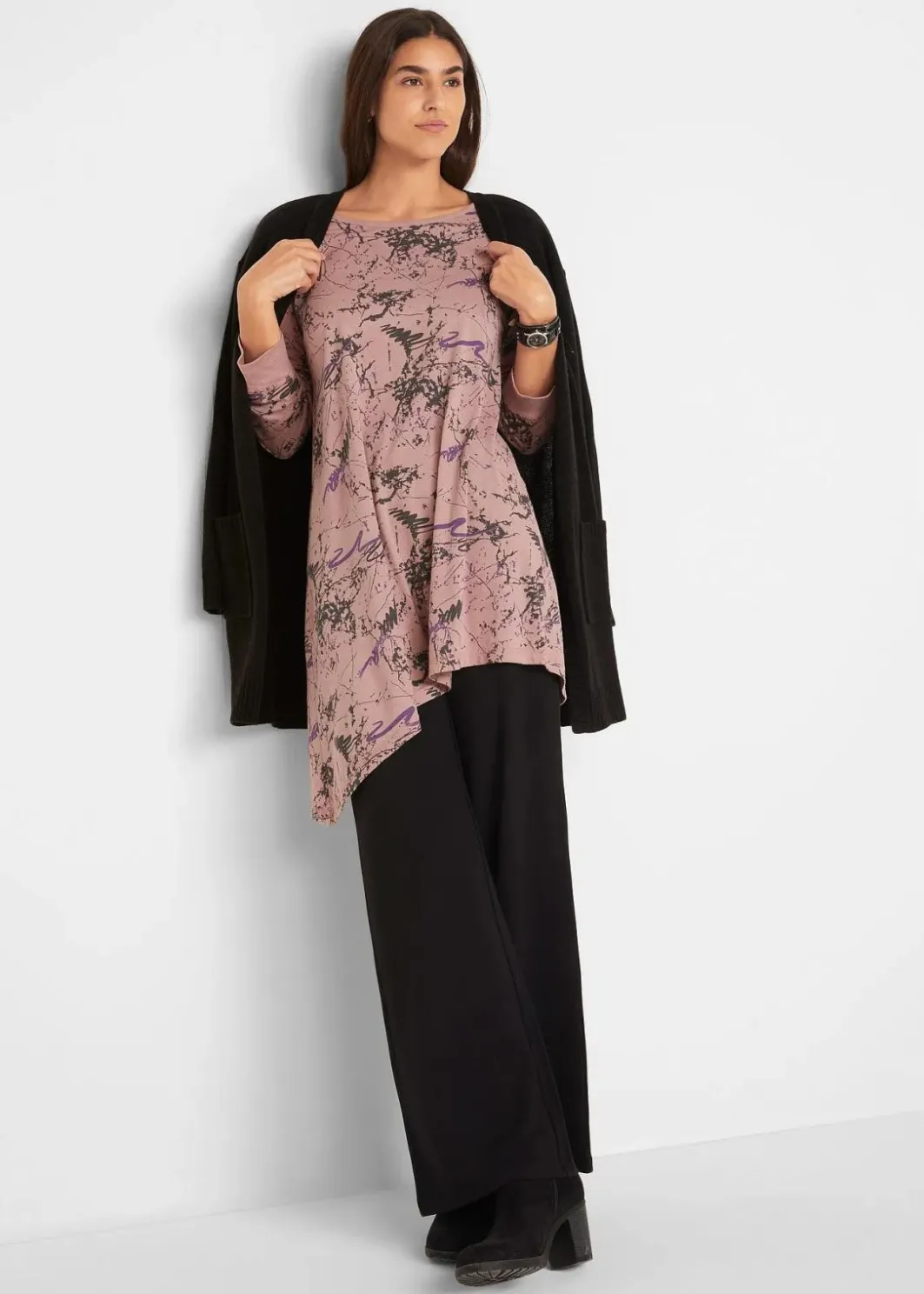 Damen bonprix Pullover & Strickjacken|Basics|Longstrickjacke