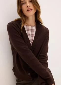 Damen bonprix Nachhaltigere Materialien|Pullover & Strickjacken|Longstrickjacke aus softem Viskose-Mix