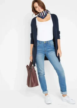Longstrickjacke in breiter Rippenstruktur Damen Strickmode|Pullover & Strickjacken