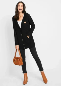 Longstrickjacke mit Kapuze Damen Bekleidung·Umstandsmode|Bekleidung·Jeans