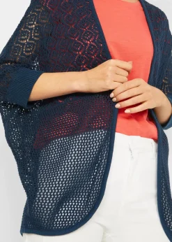 Discount Longstrickjacke mit Lochmuster Damen Pullover & Strickjacken|Strickmode