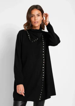 Damen bonprix Bekleidung·Umstandsmode|Bekleidung·Jeans|Longstrickjacke mit Nietendetails