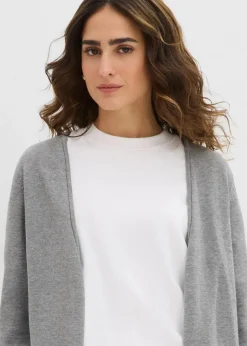 Online Longstrickjacke mit Rollkanten Damen Strickmode|Pullover & Strickjacken