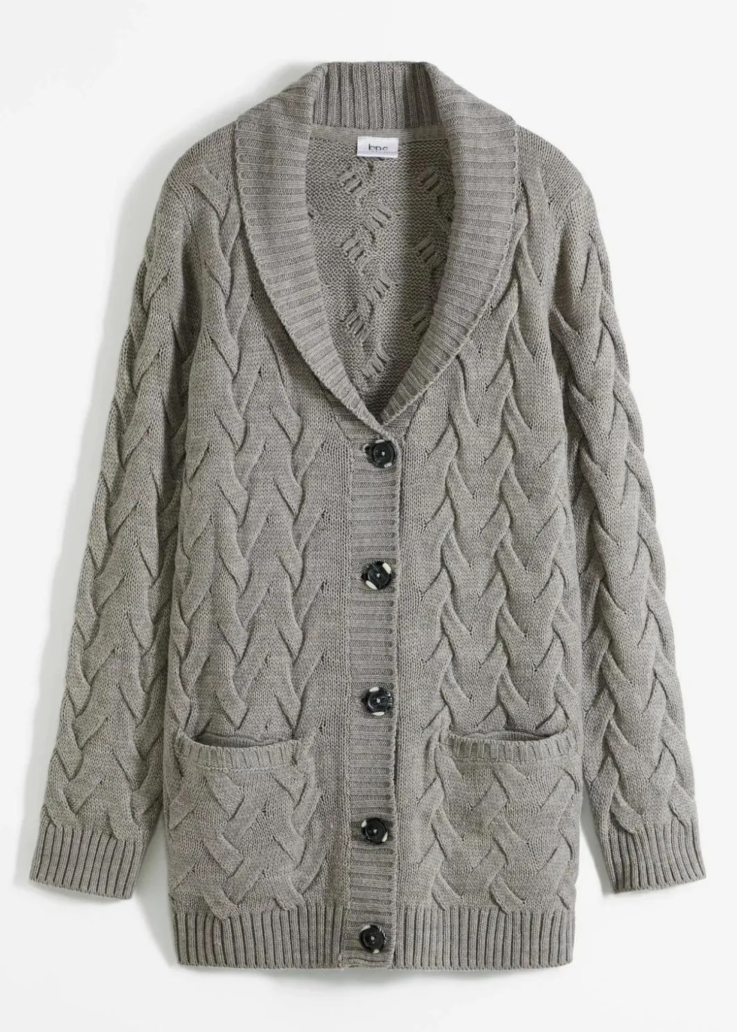 Discount Longstrickjacke mit Schalkragen und Zopfmuster Damen Bekleidung·Umstandsmode|Pullover & Strickjacken
