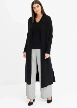Damen bonprix Pullover & Strickjacken|Strickmode|Longstrickjacke mit Viskose