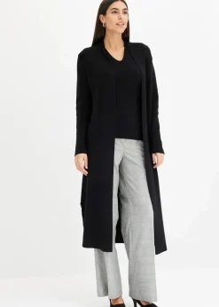 Damen bonprix Pullover & Strickjacken|Strickmode|Longstrickjacke mit Viskose