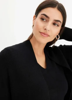 Damen bonprix Pullover & Strickjacken|Strickmode|Longstrickjacke mit Viskose