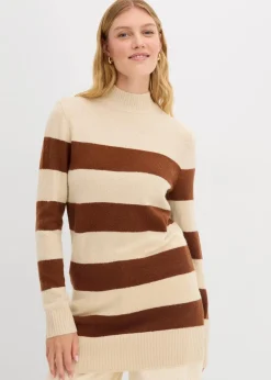 Damen bonprix Pullover & Strickjacken|Basics|Long-Strickpullover