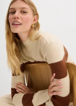 Damen bonprix Pullover & Strickjacken|Basics|Long-Strickpullover