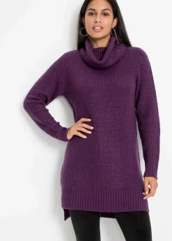 Damen bonprix Strickmode|Pullover & Strickjacken|Long-Strickpullover