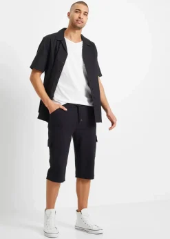 Online Long-Sweat-Cargobermuda aus reiner Baumwolle, Regular Fit Herren Sweat|Hosen