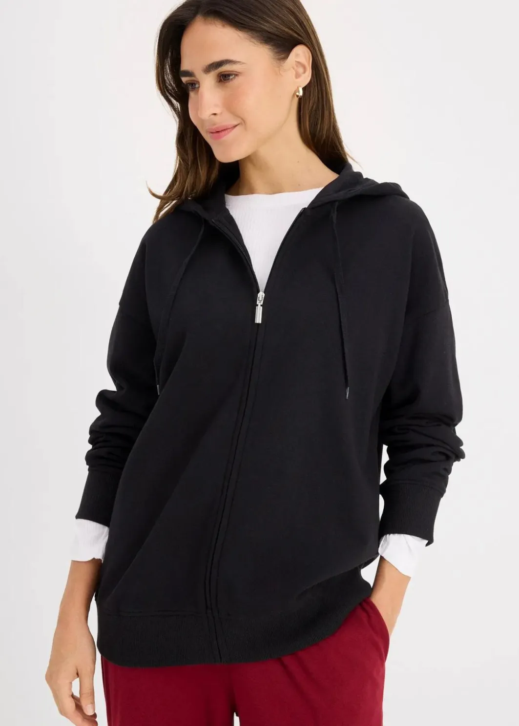 Damen bonprix Bekleidung·Röcke|Bekleidung·Blusen & Tuniken|Long-Sweatjacke