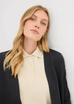 Damen bonprix Bekleidung·Blusen & Tuniken|Sweat|Long-Sweatjacke aus weichem Baumwoll-Mix