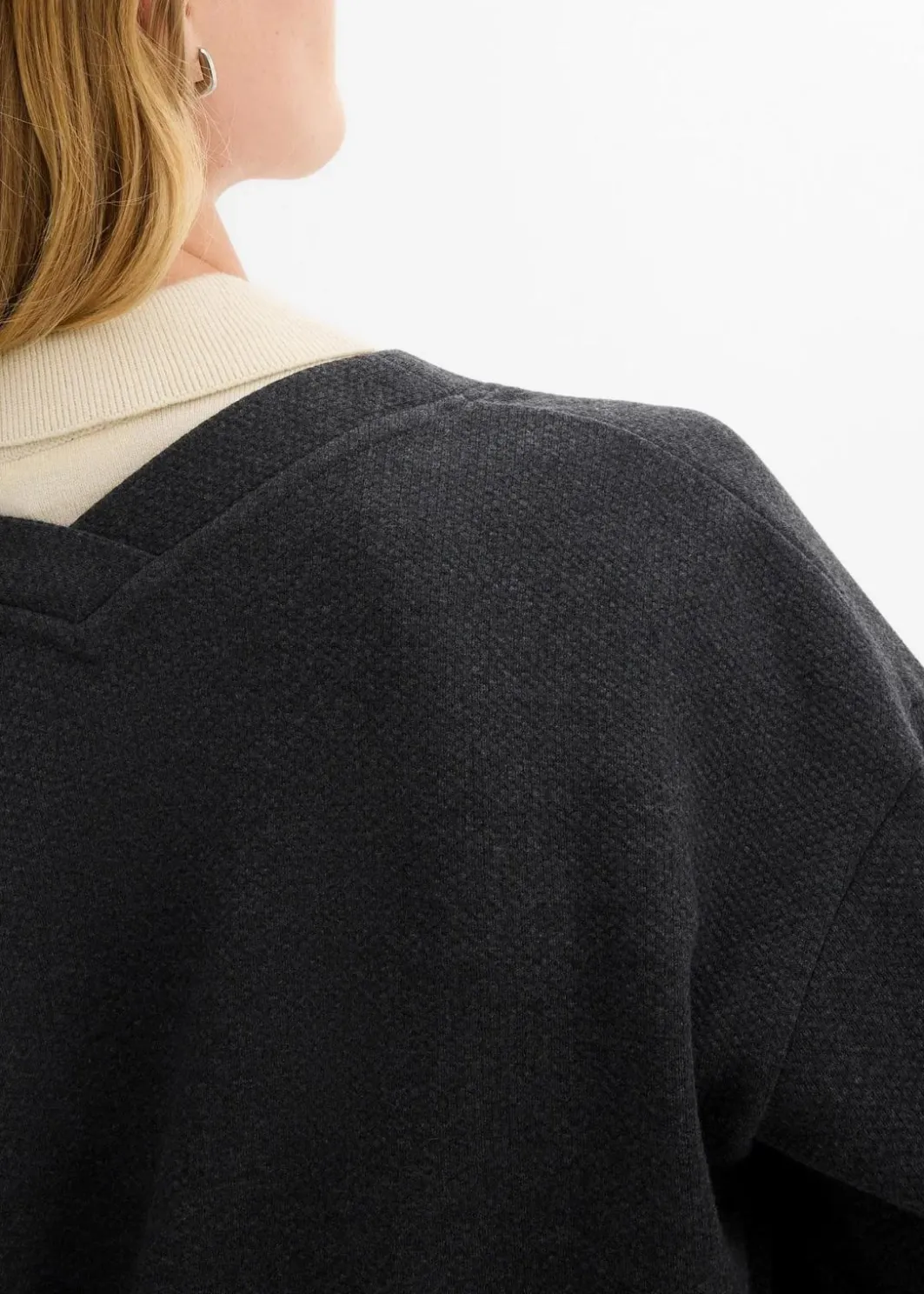 Damen bonprix Bekleidung·Blusen & Tuniken|Sweat|Long-Sweatjacke aus weichem Baumwoll-Mix