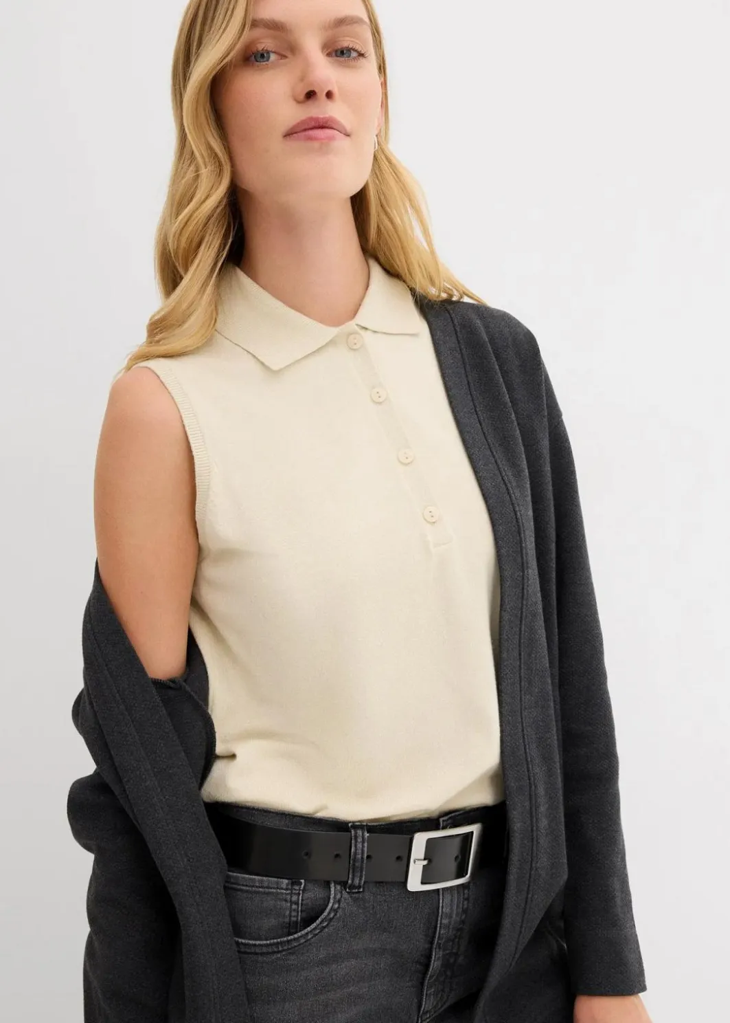 Damen bonprix Bekleidung·Blusen & Tuniken|Sweat|Long-Sweatjacke aus weichem Baumwoll-Mix