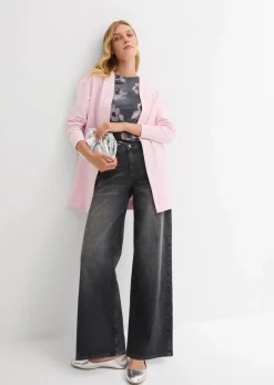 Outlet Long-Sweatjacke aus weichem Baumwoll-Mix Damen Sweat|Bekleidung·Blusen & Tuniken