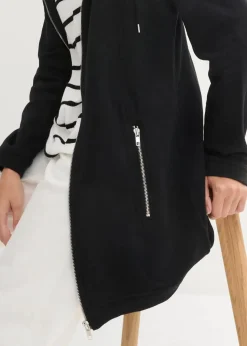 Clearance Long-Sweatjacke mit Reißverschlusstaschen Damen Bekleidung·Blusen & Tuniken|Sweat
