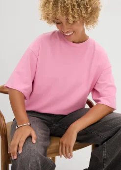 Hot Long-Sweatshirt aus reiner Baumwolle Damen Sweat|Zweiteiler & Sets