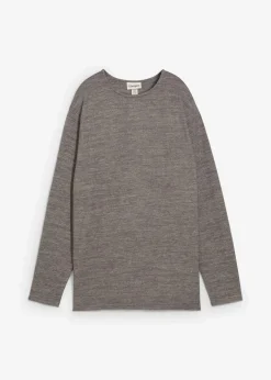 Damen bonprix Sweat|Zweiteiler & Sets|Long-Sweatshirt in Strickoptik