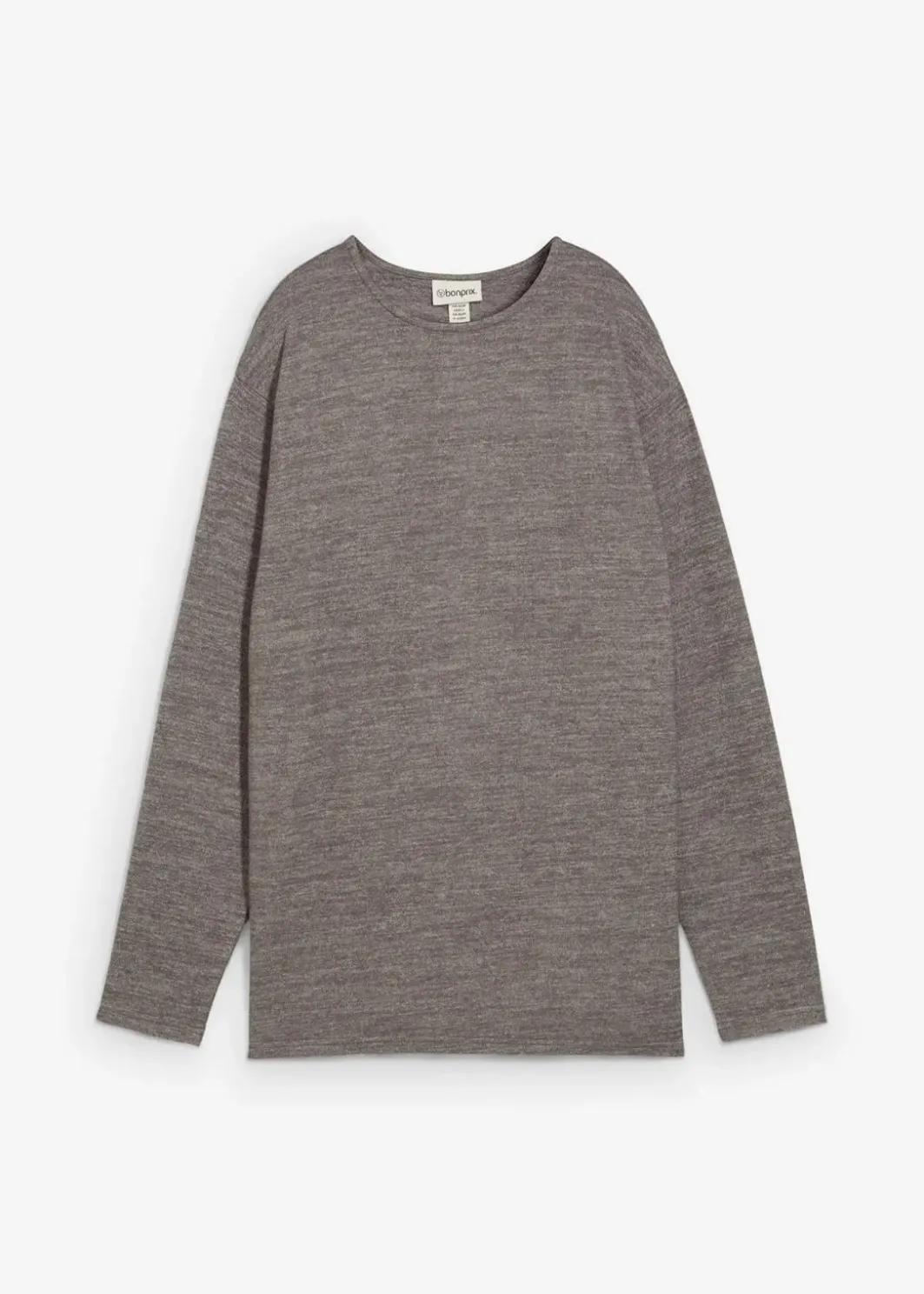 Damen bonprix Sweat|Zweiteiler & Sets|Long-Sweatshirt in Strickoptik