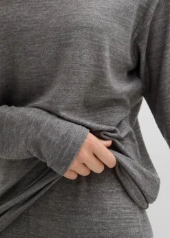 Damen bonprix Sweat|Zweiteiler & Sets|Long-Sweatshirt in Strickoptik