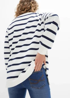 Damen bonprix Sweat|Bekleidung·Blusen & Tuniken|Longsweatshirt mit Troyer-Kragen