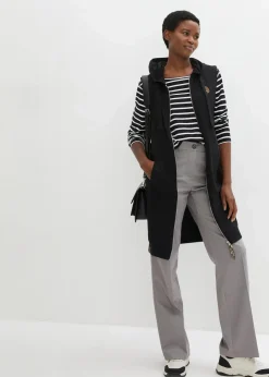 Damen bonprix Bekleidung·Blusen & Tuniken|Bekleidung·Hosen|Long-Sweatweste mit Kapuze aus Baumwoll-Mix