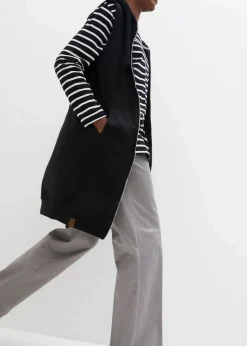 Damen bonprix Bekleidung·Blusen & Tuniken|Bekleidung·Hosen|Long-Sweatweste mit Kapuze aus Baumwoll-Mix