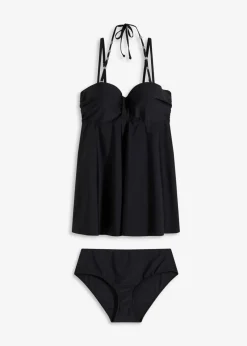 Online Long-Tankini mit verzierten Trägern (2-tlg.Set) Damen Große Cups D-F|Nachhaltigere Materialien