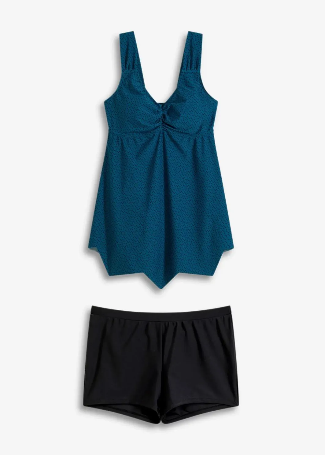 Damen bonprix Nachhaltigere Materialien|Tankinis|Long-Tankini (2-tlg.Set) mit Zick-Zack Saum