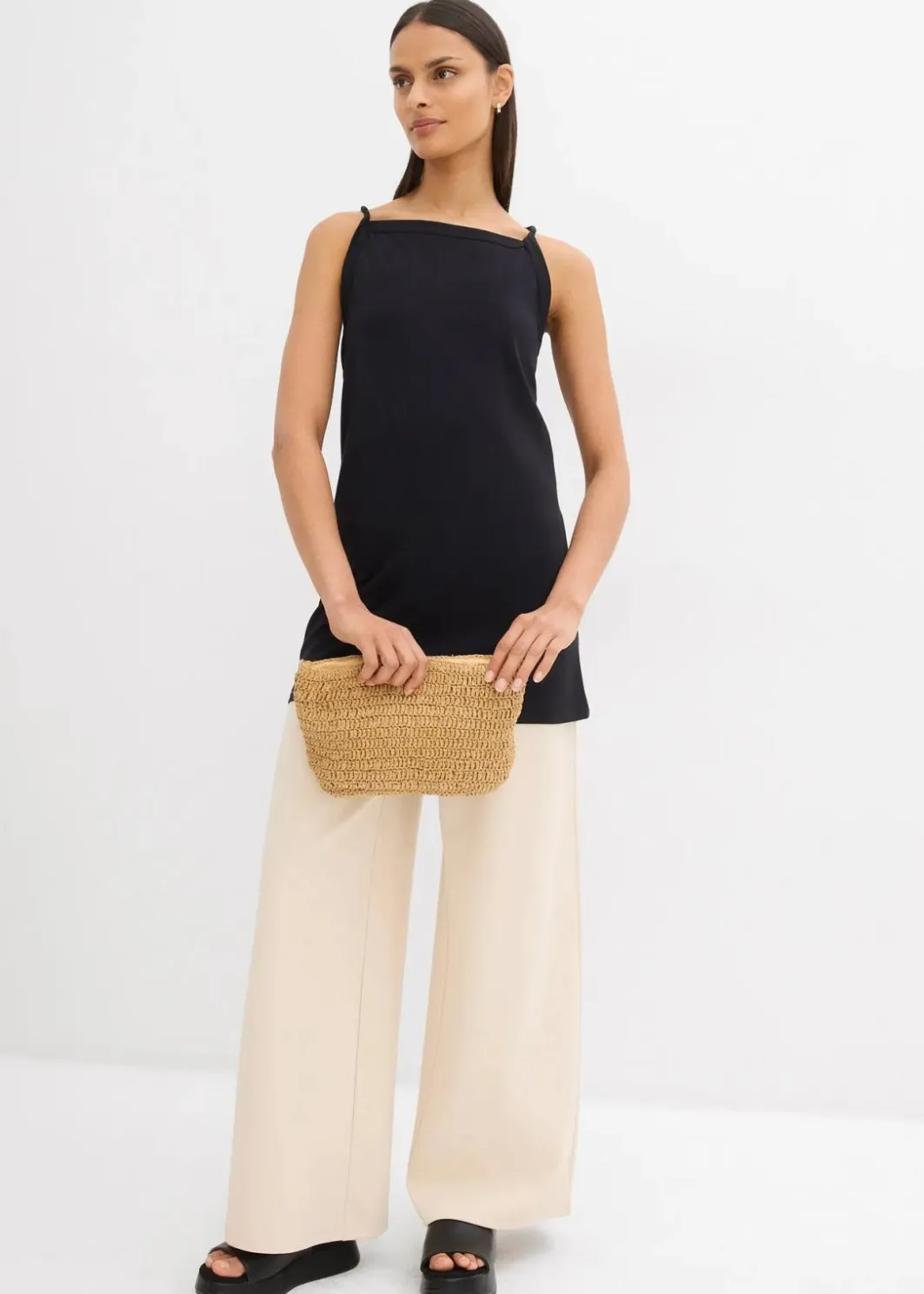 Sale Long-Top aus elastischem Baumwoll-Mix Damen Shirts & Tops